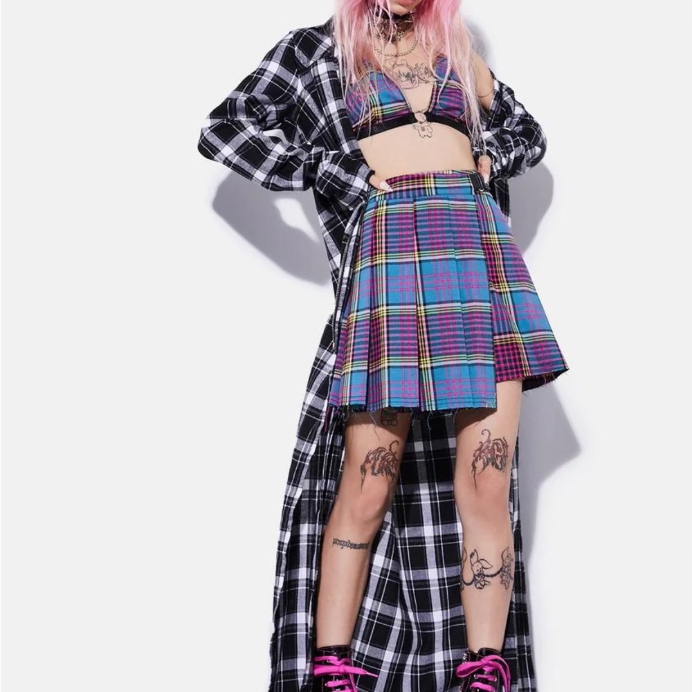 CURRENT MOOD plaid skirt set